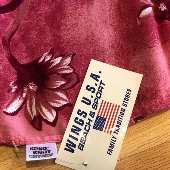 Womens Sarong Pareo Swimwear Cover Up Koko Knot Red Floral One Size Tropical NEW - Picture 6 of 7